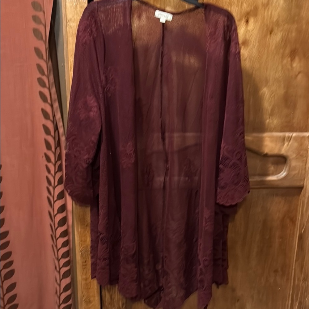 Paper Tee Burgundy Mesh Top